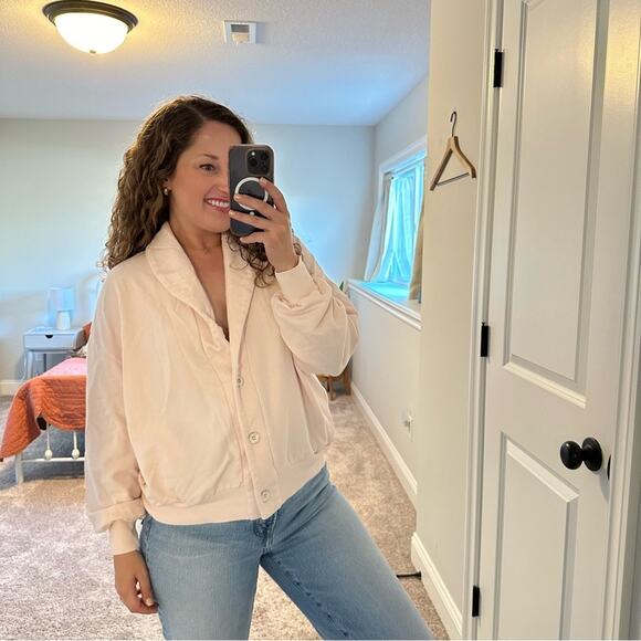 Xirena Light Pink Shawl Cotton Soft Cardigan Sweater Sweatshirt Small - Picture 5 of 14